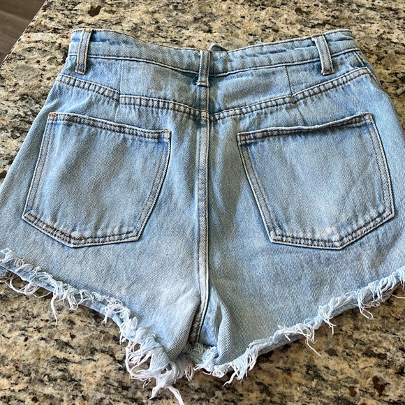 Distressed Frayed Jean Shorts- Size Small - Picture 2 of 3